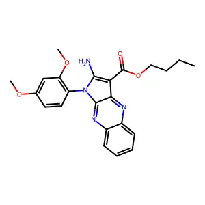 butyl 2-amino-1-(2,4-dimethoxyphenyl)-1H-pyrrolo[2,3-b]quinoxaline-3-carboxylate structure