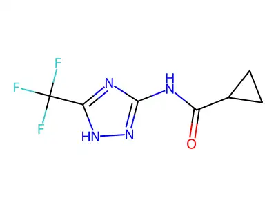 N-[5-(trifluoromethyl)-1H-1,2,4-triazol-3-yl]cyclopropanecarboxamide structure