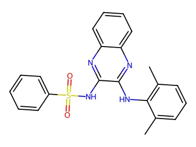 N-{3-[(2,6-dimethylphenyl)amino]quinoxalin-2-yl}benzenesulfonamide structure