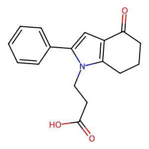 3-(4-oxo-2-phenyl-4,5,6,7-tetrahydro-1H-indol-1-yl)propanoic acid structure