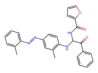 N-[1-({2-methyl-4-[(E)-(2-methylphenyl)diazenyl]phenyl}amino)-2-oxo-2-phenylethyl]furan-2-carboxamide structure