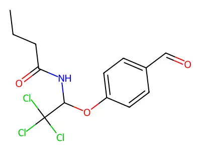 N-(2,2,2-Trichloro-1-(4-formylphenoxy)ethyl)butanamide structure