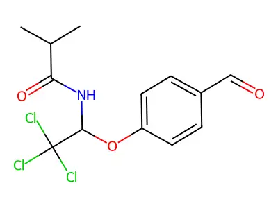 2-Methyl-N-(2,2,2-trichloro-1-(4-formylphenoxy)ethyl)propanamide structure
