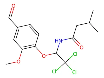 3-Methyl-N-(2,2,2-trichloro-1-(4-formyl-2-methoxyphenoxy)ethyl)butanamide structure