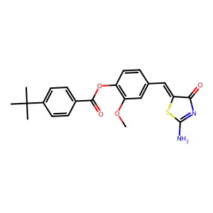 4-((2-Imino-4-oxo-1,3-thiazolidin-5-ylidene)ME)-2-meo-PH 4-tert-butylbenzoate structure