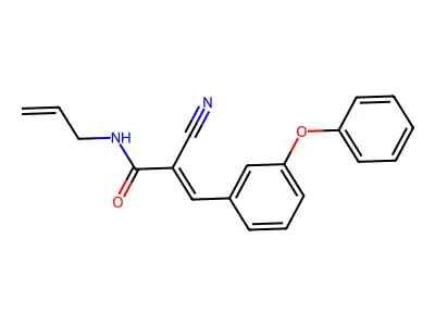 2-cyano-3-(3-phenoxyphenyl)-N-prop-2-enylprop-2-enamide structure