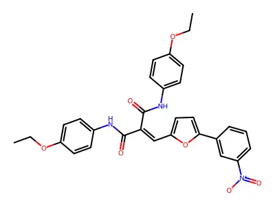 N(1),N(3)-Bis(4-ethoxyphenyl)-2-((5-(3-nitrophenyl)-2-furyl)methylene)malonamide structure