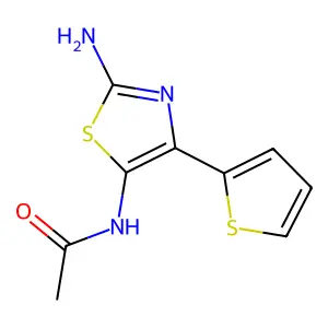 N-(2-Amino-4-(2-thienyl)-1,3-thiazol-5-YL)acetamide structure
