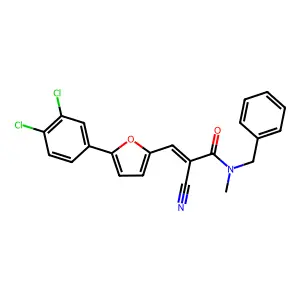 N-benzyl-2-cyano-3-[5-(3,4-dichlorophenyl)furan-2-yl]-N-methylprop-2-enamide structure