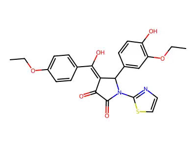 5-(3-ethoxy-4-hydroxyphenyl)-4-(4-ethoxybenzoyl)-3-hydroxy-1-(1,3-thiazol-2-yl)-2,5-dihydro-1H-pyrrol-2-one structure
