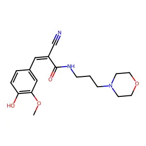 2-cyano-3-(4-hydroxy-3-methoxyphenyl)-N-[3-(morpholin-4-yl)propyl]prop-2-enamide structure