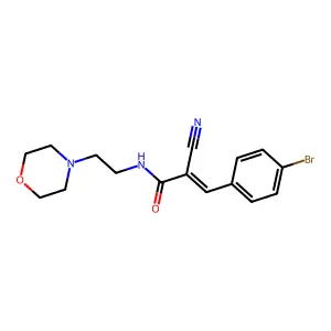 3-(4-bromophenyl)-2-cyano-N-[2-(morpholin-4-yl)ethyl]prop-2-enamide structure