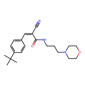 3-(4-tert-butylphenyl)-2-cyano-N-[3-(morpholin-4-yl)propyl]prop-2-enamide structure