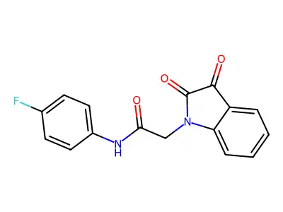 2-(2,3-dioxoindol-1-yl)-N-(4-fluorophenyl)acetamide structure