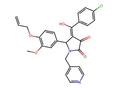 4-(4-chlorobenzoyl)-3-hydroxy-5-[3-methoxy-4-(prop-2-en-1-yloxy)phenyl]-1-[(pyridin-4-yl)methyl]-2,5-dihydro-1H-pyrrol-2-one structure
