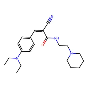 2-cyano-3-[4-(diethylamino)phenyl]-N-[2-(piperidin-1-yl)ethyl]prop-2-enamide structure