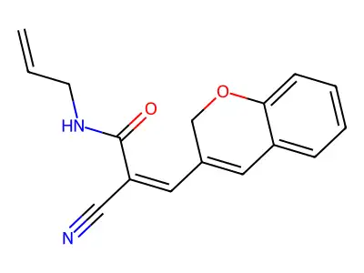 3-(2H-chromen-3-yl)(2Z)-2-cyano-N-prop-2-enylprop-2-enamide structure