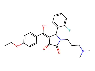 1-[3-(dimethylamino)propyl]-4-(4-ethoxybenzoyl)-5-(2-fluorophenyl)-3-hydroxy-2,5-dihydro-1H-pyrrol-2-one structure