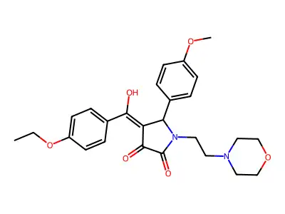 4-(4-ethoxybenzoyl)-3-hydroxy-5-(4-methoxyphenyl)-1-[2-(morpholin-4-yl)ethyl]-2,5-dihydro-1H-pyrrol-2-one structure