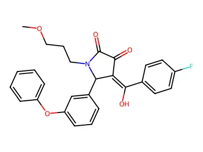4-(4-fluorobenzoyl)-3-hydroxy-1-(3-methoxypropyl)-5-(3-phenoxyphenyl)-2,5-dihydro-1H-pyrrol-2-one structure
