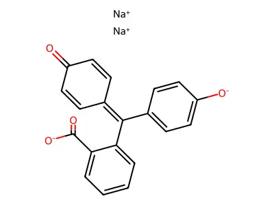 1(3h)-isobenzofuranone, 3,3-bis(4-hydroxyphenyl)-, disodium salt structure