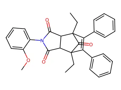 1,7-Diethyl-4-(2-methoxyphenyl)-8,9-diphenyl-4-azatricyclo[5.2.1.02,6]dec-8-ene-3,5,10-trione structure