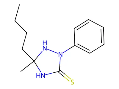 5-Butyl-5-methyl-2-phenyl-1,2,4-triazolidine-3-thione structure