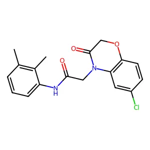2-(6-chloro-3-oxo-1,4-benzoxazin-4-yl)-N-(2,3-dimethylphenyl)acetamide structure