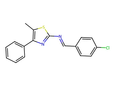 1-(4-chlorophenyl)-N-(5-methyl-4-phenyl-1,3-thiazol-2-yl)methanimine structure