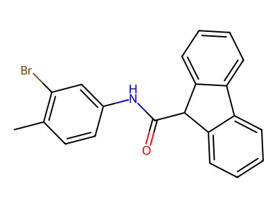 N-(3-bromo-4-methyl-phenyl)-9H-fluorene-9-carboxamide structure