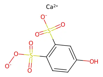 Benzenesulfonic acid, 2,5-dihydroxy-, calcium salt (1:1) structure