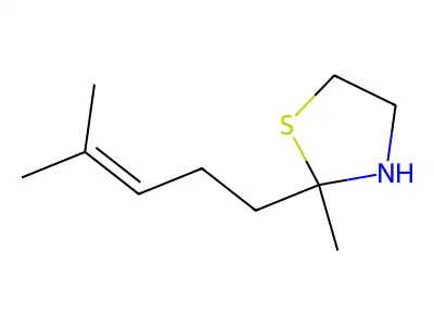 2-Methyl-2-(4-methylpent-3-en-1-yl)-1,3-thiazolidine structure