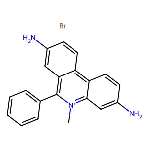 Phenanthridinium, 3,8-diamino-5-methyl-6-phenyl-, bromide (1:1) structure