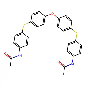 N-[4-[4-[4-(4-acetamidophenyl)sulfanylphenoxy]phenyl]sulfanylphenyl]acetamide structure