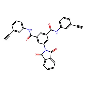 5-(1,3-dioxoisoindol-2-yl)-1-N,3-N-bis(3-ethynylphenyl)benzene-1,3-dicarboxamide structure