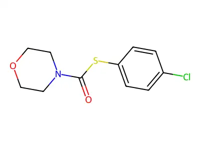 S-(4-chlorophenyl) morpholine-4-carbothioate structure