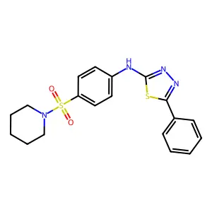 5-phenyl-N-(4-piperidin-1-ylsulfonylphenyl)-1,3,4-thiadiazol-2-amine structure