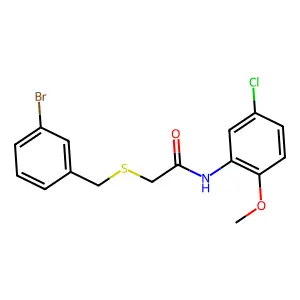 2-{[(3-Bromophenyl)methyl]sulfanyl}-N-(5-chloro-2-methoxyphenyl)acetamide structure