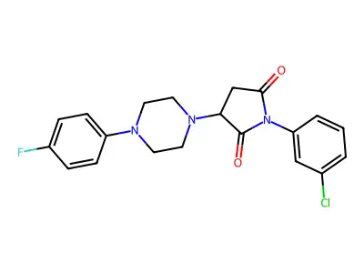 1-(3-Chlorophenyl)-3-[4-(4-fluorophenyl)piperazin-1-yl]pyrrolidine-2,5-dione structure