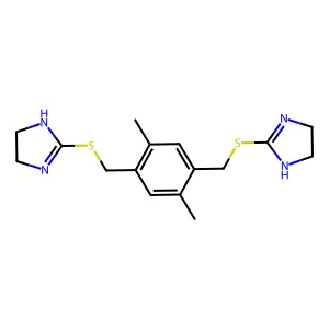 2,2'-[(2,5-Dimethyl-1,4-phenylene)bis(methylenesulfanediyl)]di(4,5-dihydro-1H-imidazole) structure