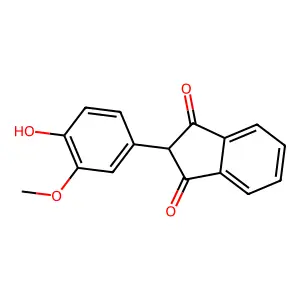 2-(4-Hydroxy-3-methoxyphenyl)indene-1,3-dione structure