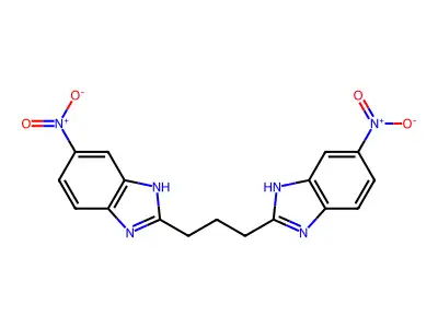 6-nitro-2-[3-(6-nitro-1H-benzimidazol-2-yl)propyl]-1H-benzimidazole structure