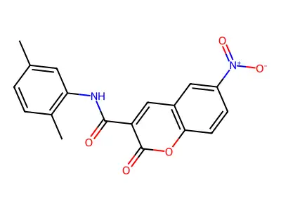 N-(2,5-dimethylphenyl)-6-nitro-2-oxo-2H-chromene-3-carboxamide structure