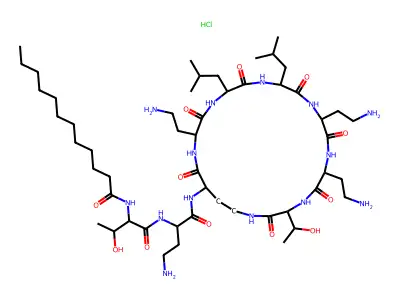 alpha-N-Dodecanoyl colistin nonapeptide hydrochloride structure