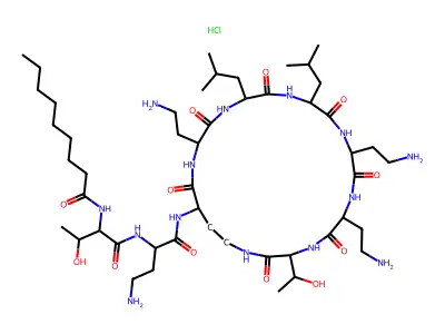 alpha-N-Nonanoyl colistin nonapeptide HCl structure