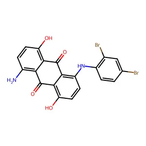 1-Amino-5-(2,4-dibromoanilino)-4,8-dihydroxyanthracene-9,10-dione structure