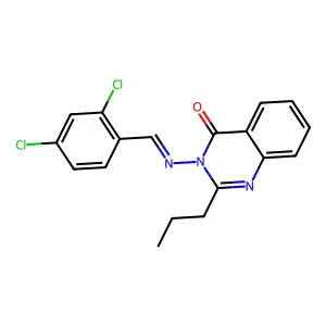 3-{[(2,4-Dichlorophenyl)methylidene]amino}-2-propylquinazolin-4(3H)-one structure