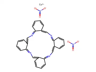 Copper tetrabenzo(b,f,j,n)-1,5,9,13-tetraazacyclohexadecine structure
