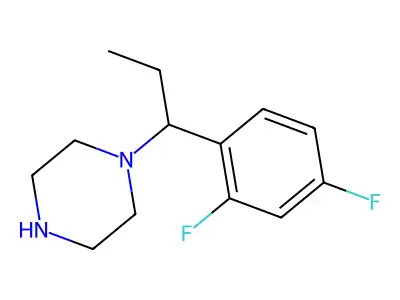 1-(1-(2,4-Difluorophenyl)propyl)piperazine structure