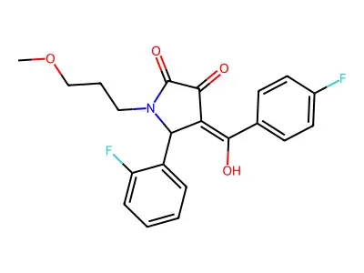 4-(4-fluorobenzoyl)-5-(2-fluorophenyl)-3-hydroxy-1-(3-methoxypropyl)-2,5-dihydro-1H-pyrrol-2-one structure